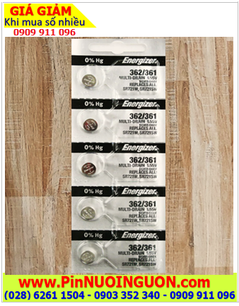 COMBO 01vỉ 5viên Pin đồng hồ 1.55v Silver Oxide Energizer SR721SW-Pin 362 |TẠM HẾT HÀNG